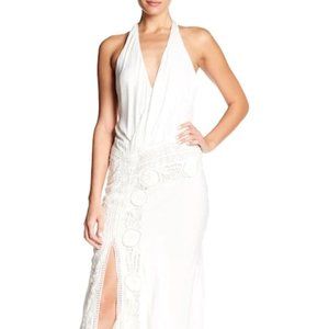 New w Tags, Haute Hippie White Rayon Lux Crochet Lace Dress in Swan Size 6